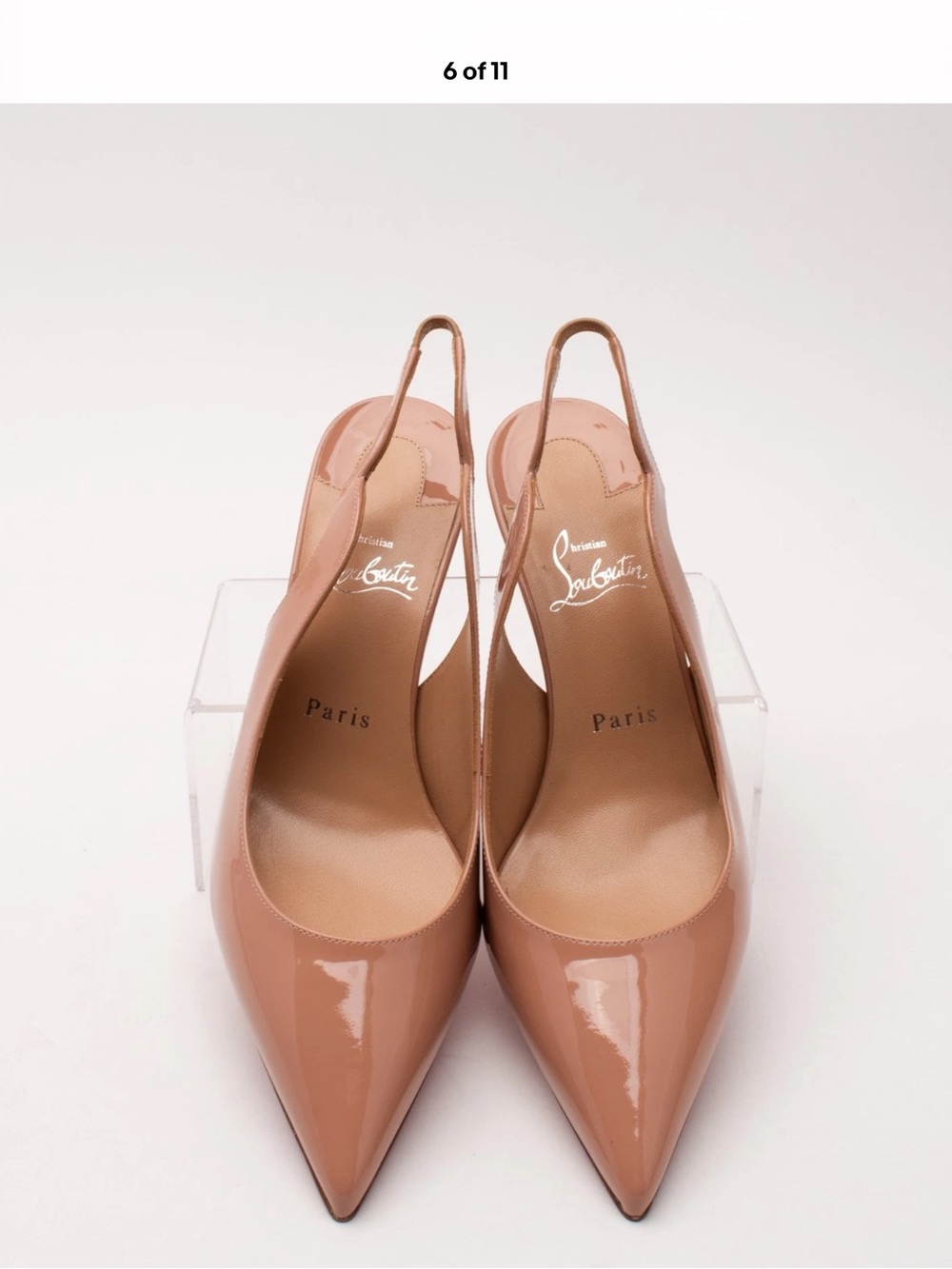 Christian Louboutin Blush Patent Leather Slingback Pumps